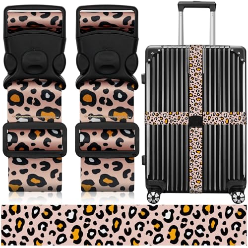 2 Pack Luggage Straps for Suitcases, Adjustable Travel Belt with Double Lock and Quick Release Buckle, Heavy Duty Nylon Bag Packing Strap, Bright Identifiers Business Travel Accessories-Beige Eggs - color: 24020 Beige Eggs