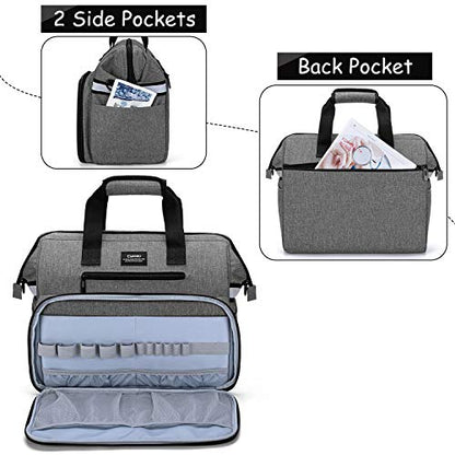 CURMIO Home Health Nurse Bag, Medical Supplies Bag with Padded Laptop Sleeve for Home Visits, Health Care, Hospice, Bag ONLY, Gray (Patent Pending) - color: Gray