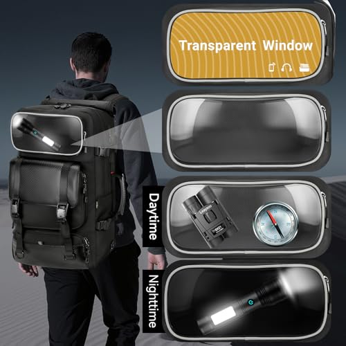 Travel Backpack for Men Women, Carry On Duffle Bag with Luggage Strap, USB Charging Port, Shoe Compartment, Dry-Wet Pocket, Clear Pocket,17 inch Laptop Heavy Duty Backpack for College Weekender Gym