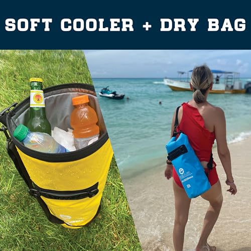 Enthusiast Gear Insulated Dry Bag Floating Cooler – 10L / 15L / 25L Roll Top, Leak Proof, Waterproof, Collapsible, with Padded Shoulder Strap - Perfect for Kayaking Fishing Beach - color: Blue, size: 10 Liter