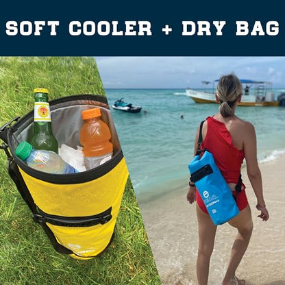 Enthusiast Gear Insulated Dry Bag Floating Cooler – 10L / 15L / 25L Roll Top, Leak Proof, Waterproof, Collapsible, with Padded Shoulder Strap - Perfect for Kayaking Fishing Beach - color: Bright Green, size: 10 Liter