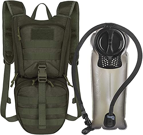 Unigear Tactical Hydration Backpack with 3L Water Bladder, Molle Backpack - color: Green