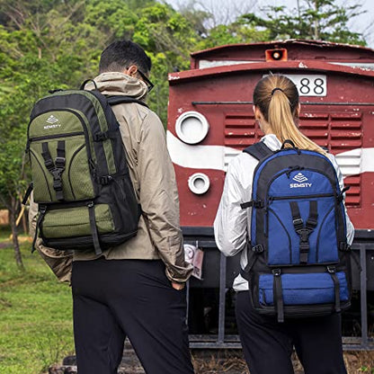 40L/50L Expandable Hiking Backpack for Men and Women, Travel Camping Backpack Flight Approved - color: 40l+10l Green
