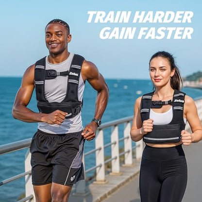 ZELUS Adjustable Weighted Vest for Women, Curve-Fit Ergonomic Workout Vest with 6 Removable Iron Sand Bags for Walking, Cardio & Strength Training, Available in 4–10 lb, 11–20 lb & 20–32 lb Options - size: 4-10LB