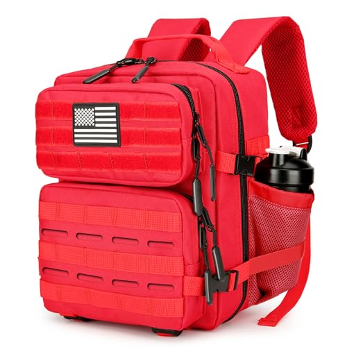 9L Mini Tactical Backpack for Men and Women Tactical Backpack Small for Hiking Small Tactical Bag Fitness Pack - color: Red