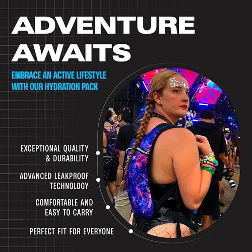 Sojourner Rave Hydration Pack - Hydration Backpack - Hydropack with 2L Bladder - Water Backpack for Festivals, Hiking, Running, Biking and More - color: USA