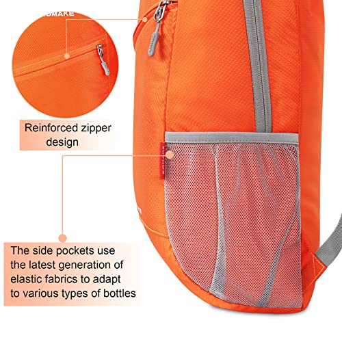 ZOMAKE Lightweight Packable Backpack 20L, Foldable Small Daypack for Hiking - color: Orange