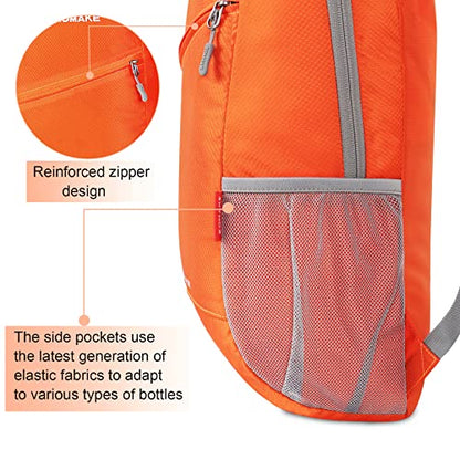 ZOMAKE Lightweight Packable Backpack 20L, Foldable Small Daypack for Hiking - color: Orange