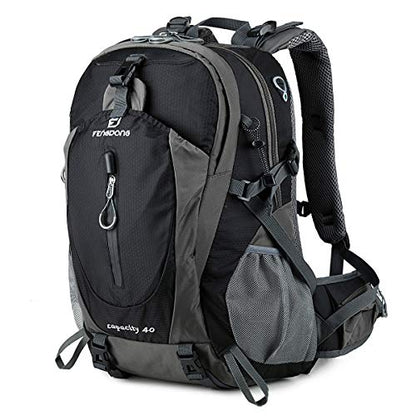 FENGDONG 40L Waterproof Lightweight Outdoor Daypack Hiking,Camping,Travel Backpack for Men Women Black - color: A2-black