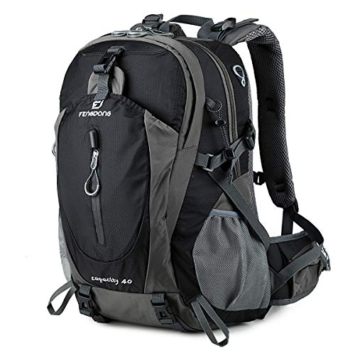 FENGDONG 40L Waterproof Lightweight Outdoor Daypack Hiking,Camping,Travel Backpack for Men Women Black - color: A2-black