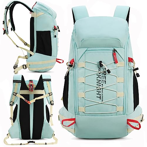 Bseash 40L Waterproof Hiking Camping Backpack with Rain Cover, Outdoor Sport Travel Daypack Rucksack for Skiing Cycling (Milk Green) - color: Milk Green