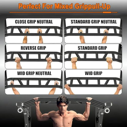 Wall Mounted Pull Up Bar and Dip Station, Heavy Duty Wall Mount Pull-up Chin Up Bar Multifunctional Home Gym Workout Indoor Exercise Equipment Support to 880 Lbs Standards - color: Standards