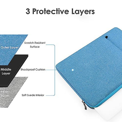 ProElife 15-Inch Laptop Sleeve Case for 2024 2023 MacBook Air 15 inch with Apple M3 M2 Chip Accessory Traveling Carrying Simple Case Water-Resistant Bag Cover for MacBook Air 15'' M3 M2 (Light Blue) - color: Light Blue