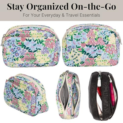 Baggallini Women's Pocket Cosmetic - Lightweight Bag - Travel Essentials Makeup Organizer - color: Meadow Print, size: Small