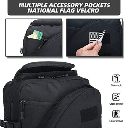 Lovelinks21 Hiking Trekking Rucksack Military Hiking Backpack 3 Day Molle Assault Pack Waterproof EDC Bag for Outdoor - color: Black-2