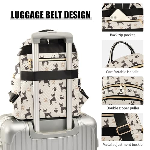 Black Dog Paw Print Backpack Purse for Women Shoulder Bag Fashion Daypack Ladies Handbag Lightweight Travel Bag Rucksack - color: Black Dog Paw Print, size: Medium