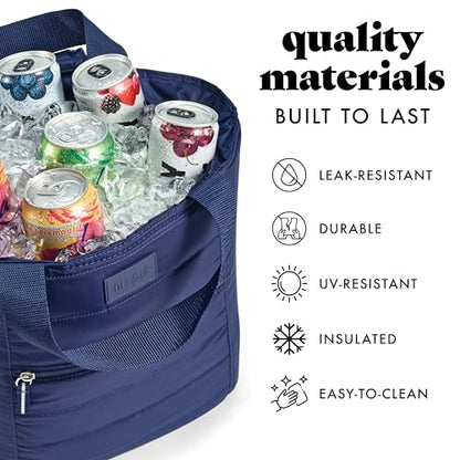 Fit & Fresh Mari Insulated Soft Backpack Cooler Tote, 12-Can Capacity - color: Midnight Blue