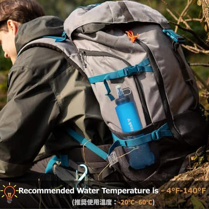 Azarxis TPU Soft Flask Collapsible Water Bottle Running Folding Gel Water Reservoir Handheld for Hydration Pack Hiking Cycling Climbing Jogging Marathon Trail Race - color: #05 White - 500ml - 2-pack