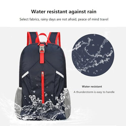 levayhill 25L Foldable Hiking Backpack,Small Packable Daypack,Dark Blue | Lightweight Collapsible Bag,Water Repellent Travel Basic-Daypack,Men Women Camping Cycling Rucksack Outdoor Back Pack - color: Dark Blue