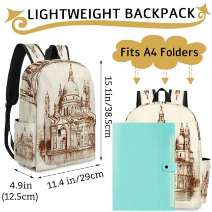 QsirBC Small Travel Backpack City Interesting Texture Casual Daypack Backpacks Lightweight Waterproof College Bookbags for Women Gift - color: City Interesting Texture