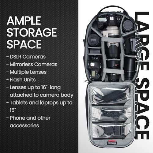 Tamrac Anvil Slim 15 Camera Backpack for Photographers DSLR Camera Bag with Laptop Compartment, Professional Photography Backpack, Camera Bag with Tripod Holder, Camera Carrying Case, Black - style: Anvil Slim 15
