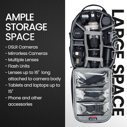 Tamrac Anvil Slim 15 Camera Backpack for Photographers DSLR Camera Bag with Laptop Compartment, Professional Photography Backpack, Camera Bag with Tripod Holder, Camera Carrying Case, Black - style: Anvil Slim 15