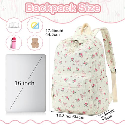 LEDAOU School Backpack for Teen Girls Elementary Middle School Bookbag Kids Backpacks Women Laptop Backpack Travel Daypack - color: Pink-black Bow