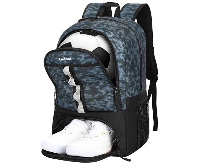 Ventilated Sports Duffel Bag with Separate Shoe Storage for Football Basketball Training Lightweight Backpack (Grey 02) - color: Grey 02