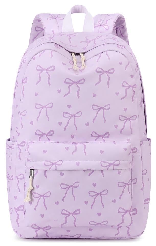 LOIDOU Girls Backpack for Kids Cute School Bookbag - color: Purple-1, size: L-17"