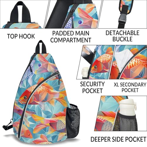 Pickleball Bag for Women Men Adjustable Crossbody Sling Backpack Hold Pickleball Paddle Water Bottle - color: Multicolor 7