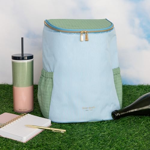 kate spade new york Insulated Backpack Cooler Large Capacity, Portable Soft Cooler Bag for Picnics, Beach, Pool, Hiking (Petite Stripe)