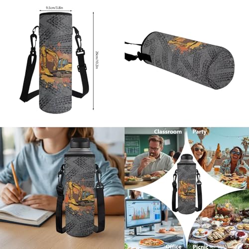 Talayituse Grey Excavator Geometric Print Backpacks Set 17.7 Inch School Bag College Backpack with Insulated Lunch Box and Pencil Case Travel Daypack Large Bookbags for Teens Boys, Set of 6 - color: Grey Excavator Geometric