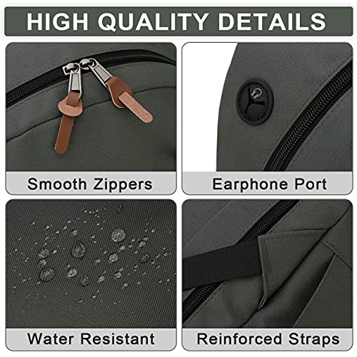 RAVUO School Backpack for Men Women, Water Resistant 15.6 inch Laptop Bag College Bookbag Casual Daypack Travel Rucksack - color: Grey