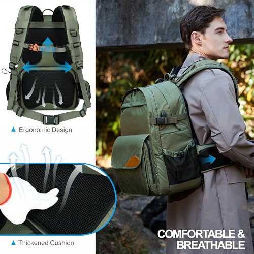 Padwa Lifestyle Green Professional Camera Backpack - Large Capacity Nylon Photography Camera Bag with Thick Padded Comfort Strap and Wide Waist, Versatile Photographer,Multi Cameras,Lensas,a Laptop - color: Green