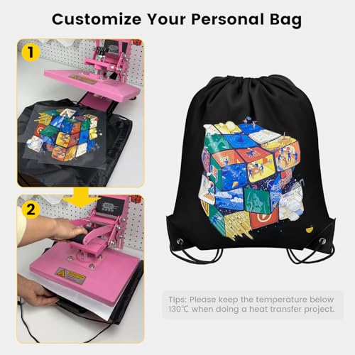 Vorspack 100 Pcs Drawstring Bags Bulk - Lightweight Drawstring Backpack, Cinch Bag for Party Sport Gym Trip Gift - Black - color: Black