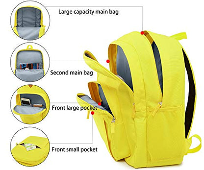 abshoo Classical Basic Womens Travel Backpack For College Men Water Resistant Bookbag (GreenYellow) - color: Greenyellow, size: 16.5 Inc