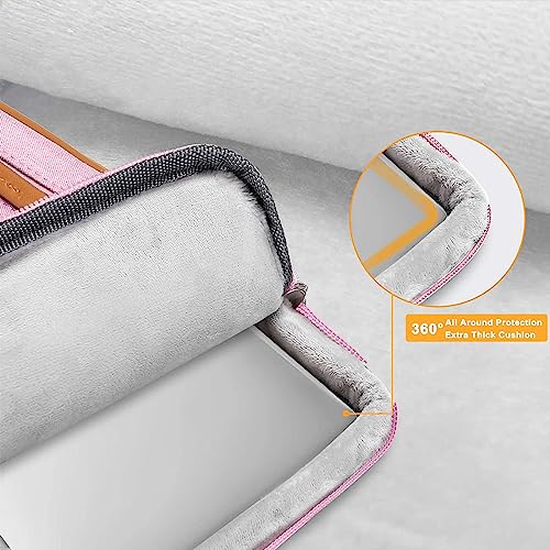 MOSISO 360 Protective Laptop Shoulder Bag,15-15.6 inch Computer Bags Compatible with MacBook Pro 16 inch, HP, Dell, Lenovo, Asus Notebook,Side Open Messenger Bag with 4 Zipper Pockets, Pink - color: Pink, size: 16 inch