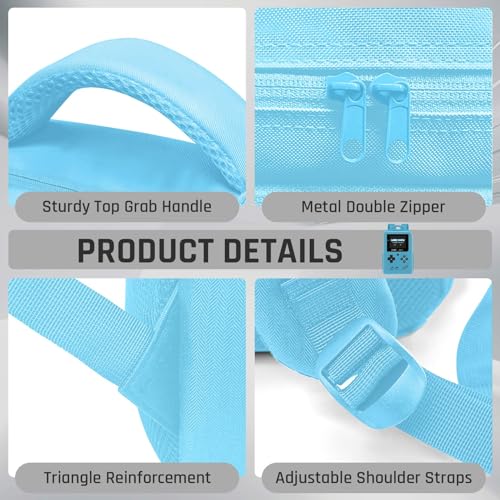 School Backpack for Boys,3pcs Gamer Boys Backpack with Lunch Box Set for Kids Children Teens Elementary Middle School,17" Large Capacity Student Bookbag & Multifunctional Video Game Travel Bag - color: Mint Blue-backpack Set