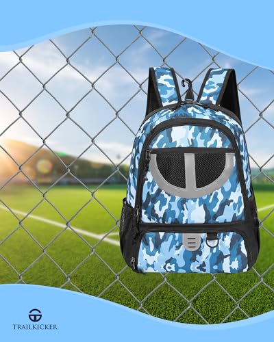 Basketball Bag Backpack for Men Women with Ball & Shoes Compartment 30L Capacity Lightweight Breathable Boys Girls Soccer Ball Bag Backpack Fit Volleyball Football Sports Travel School Gym - color: TK8BlueCamo