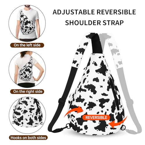 HUA ANGEL Crossbody Sling Bag for Men & Women Lightweight Waterproof Chest Shoulder Bag for Travel Hiking & Everyday Use - color: W-milk Grain