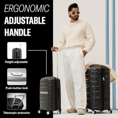 Samsonite Freeform 2-Piece Luggage Set - Carry-On & Large Checked Luggage with Dual Spinner Wheels - Durable Polypropylene Hardshell - TSA Lock, Airline-Approved - Expandable - Amethyst Purple - color: Amethyst Purple, size: 2-Piece Set (Carry-on/Large)