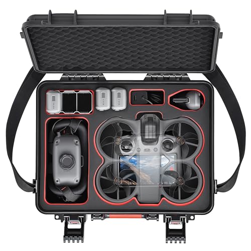 Waterproof Hard Case for DJI Avata 360 Combo, Shockproof Travel Storage Box with Custom Foam for Drone, RC2, G-N3 Goggles, Motion Controller, Charger Hub (Only Case)