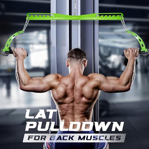 Yes4All Neutral Paddle Grip LAT Pull Down Bar, Range of Motion Spreader Handle Cable Attachments - color: Long Bar - Press Down Attachment