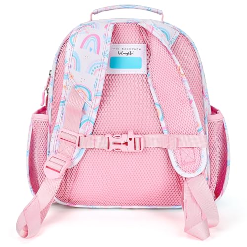 mibasies Toddler Backpacks for Girls 2-4: Little Kid Bookbag for Preschool Prek Daycare Rainbow White - color: Rainbow White, style: Toddler-12"h(not Fit Folder)