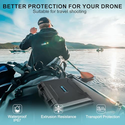 Lekufee Waterproof Hard Carrying Case for DJI Air 3S, Air 3 Drone, Fly More Combo, Battery, DJI RC Pro 2,RC 2,RC N3/N2, and Accessories(Case Only)