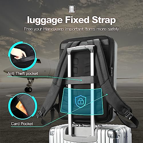 BOPai Hard Shell Tsa Laptop Backpack for Men Gaming Backpack for 17.3 inch Anti Theft Expansion Backpack Light Slim Black Usb Waterproof 15.6 Rucksack