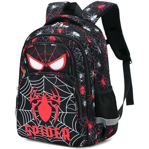 abshoo Cute Spider School Backpack For Boys Elementary Kindergarten Kids School Bag (Spider Black) - color: Spider Black