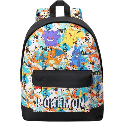 Pokemon Backpack for Kids Teens Boys Girls, Pikachu Anime Backpacks, Bag for Daycare Sports Vacation Travel, School Gift (Multi Graffiti) - color: Multi Graffiti