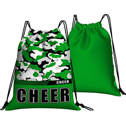 Drawstring Backpack Waterproof Gym Drawstring Bags Sports String Bag Camo Sackpack-Green Cheer Drawstring Bag - color: Cheer Drawstring Bags-camo Green