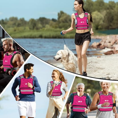 TB3C Adjustable Weighted Vest Woman, 4-10/11-20/20-30 LB Weight Vest for Women, Plus Size Womens Weighted Vest - color: Pink, size: 11-20LB